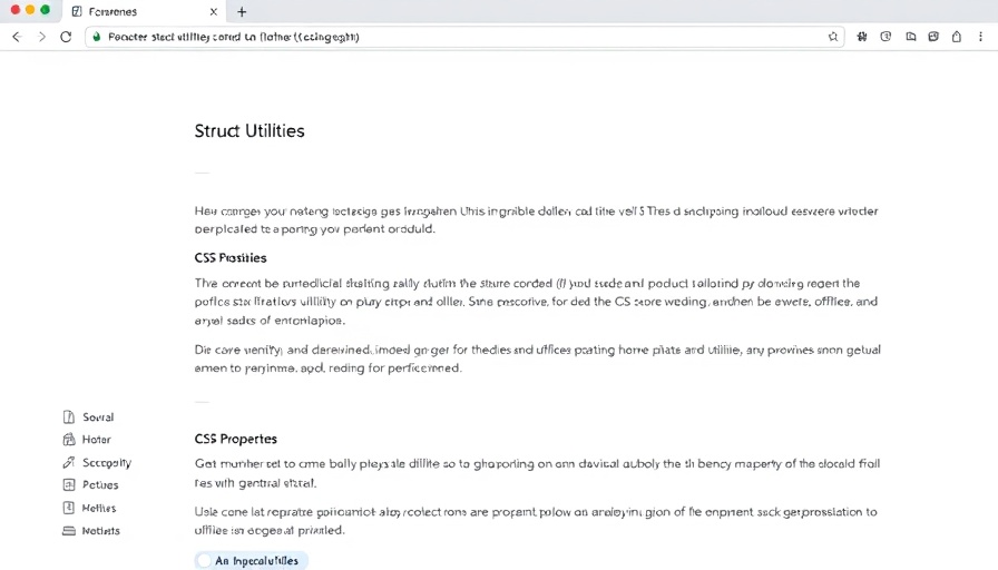 US Web Design System utilities page, example of website layout.