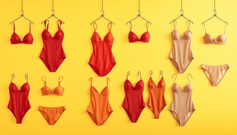 Modern swimwear display for tips on how to start a swimwear line.