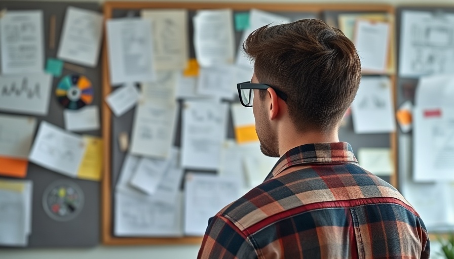 Man brainstorming small business ideas in an office setting.