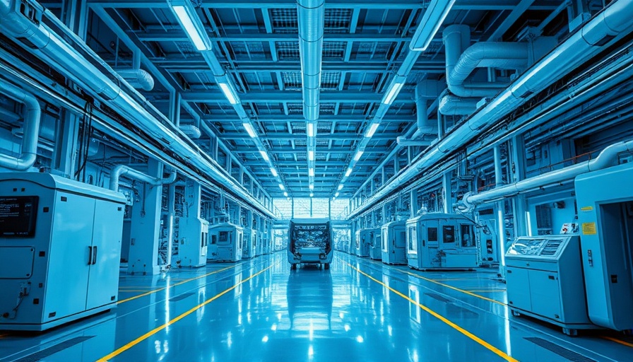 Smart manufacturing's impact on industrial operations showcased in a modern factory.