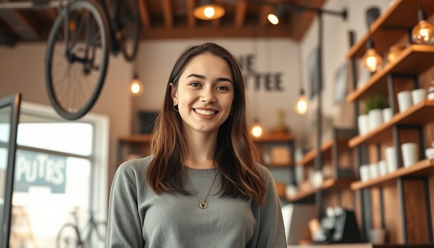 Young woman in Texas cafe, representing business entity search.