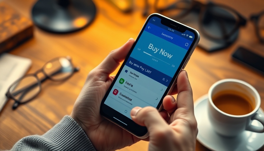 Buy Now Pay Later option on smartphone in cozy desk setting.
