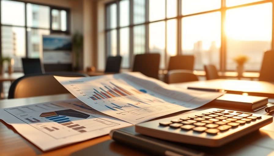 Business charts and reports on desk showing purchase order financing.
