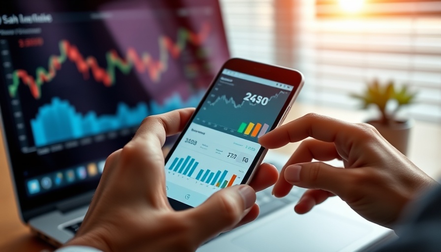 Cash flow calculation on smartphone and laptop screens.
