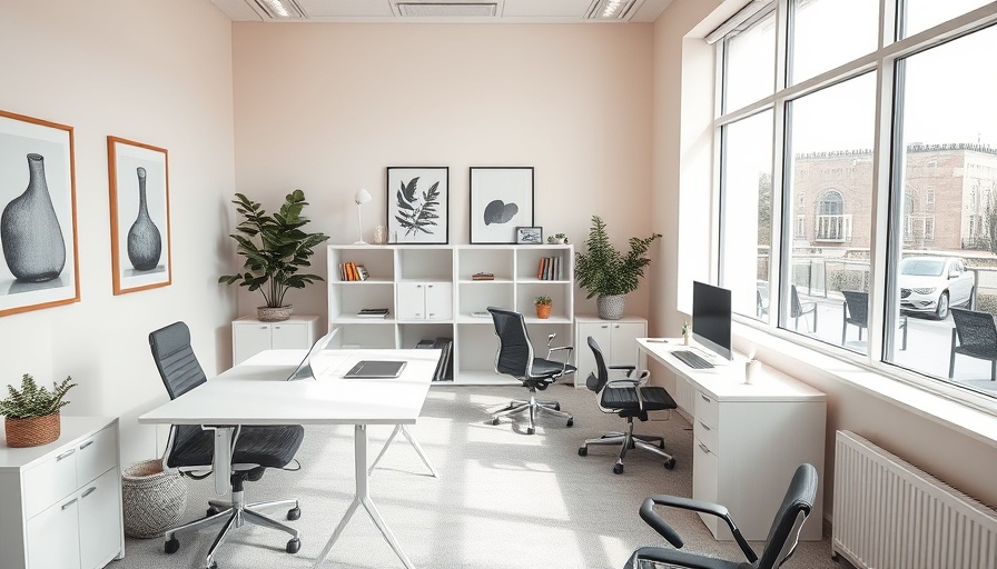 Serene Feng Shui office layout with stylish, modern design.