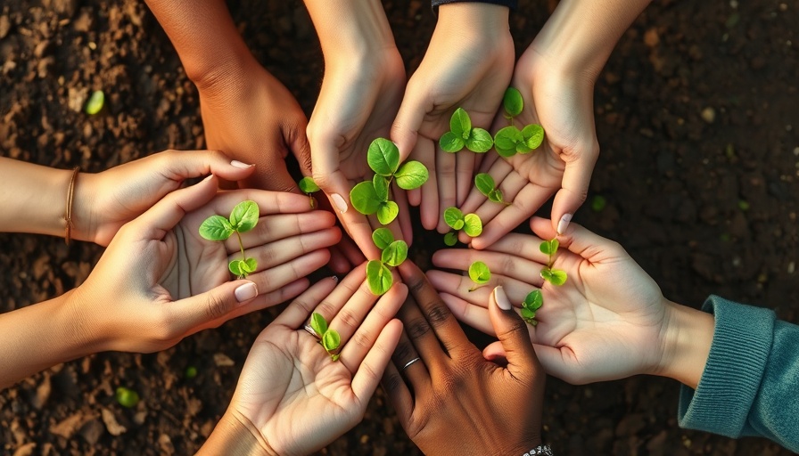 Hands holding seedlings symbolizing CDFIs climate economy opportunities.