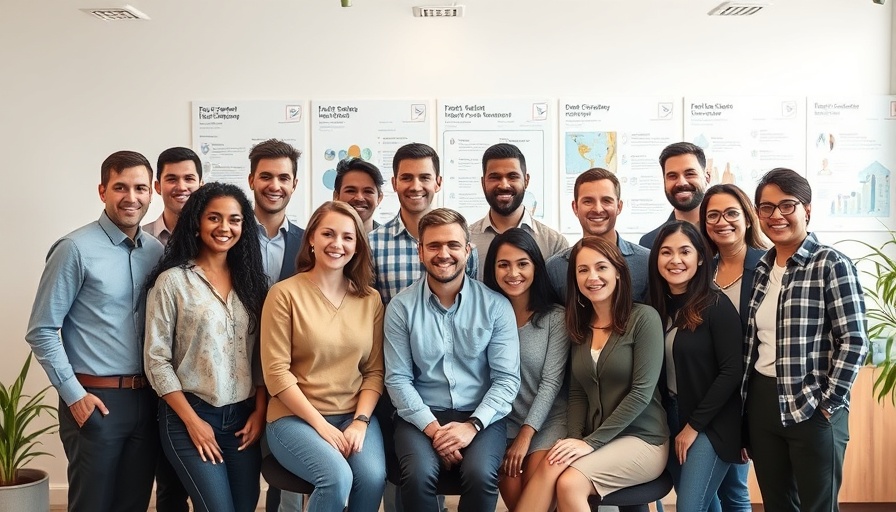 Diverse team at Good Jobs Innovation Lab smiling together in an office.