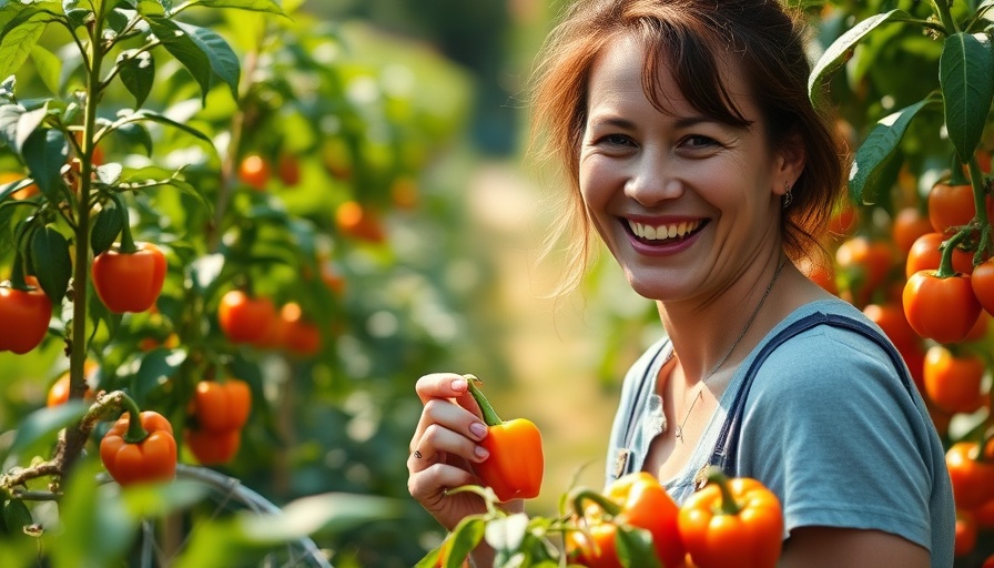 Climate Investments for LMI Communities: Woman gardening in a lush garden.