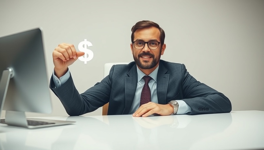 Businessman presenting a digital dollar sign, symbolizing best portfolio lenders for real estate in 2025.