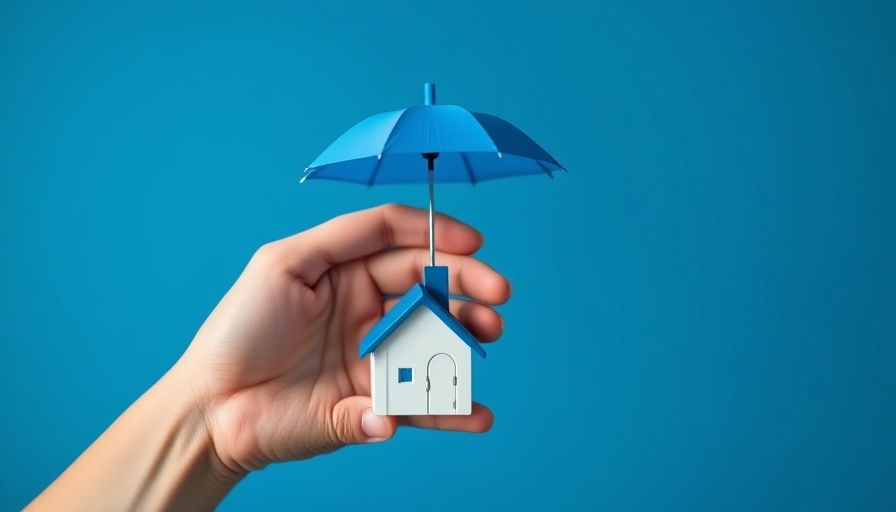 Sole Proprietor Business Insurance symbolized by a hand holding an umbrella over a house.