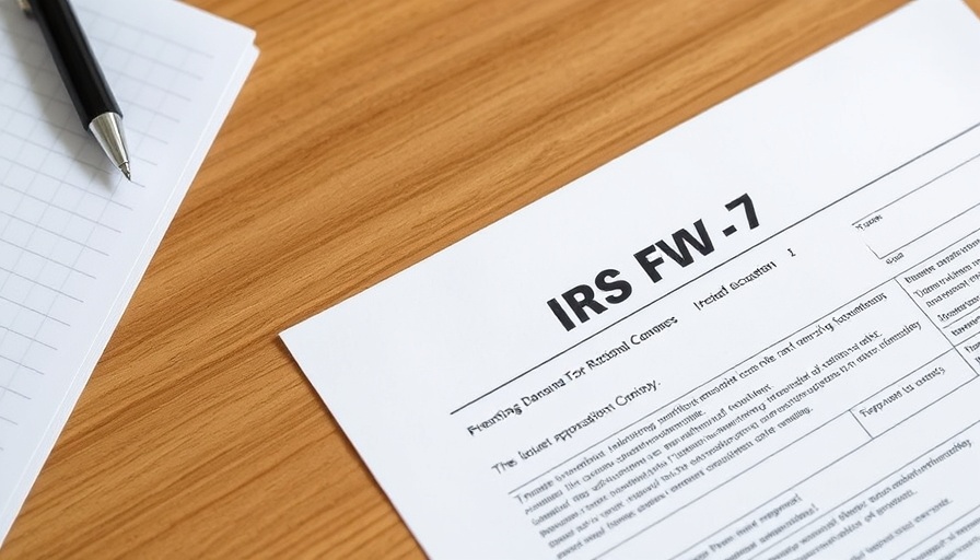 IRS Form W-7 for ITIN Number with text overlay on wooden desk.