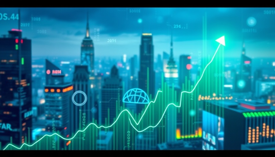 U.S. AI stocks resilience depicted by upward digital graphs.
