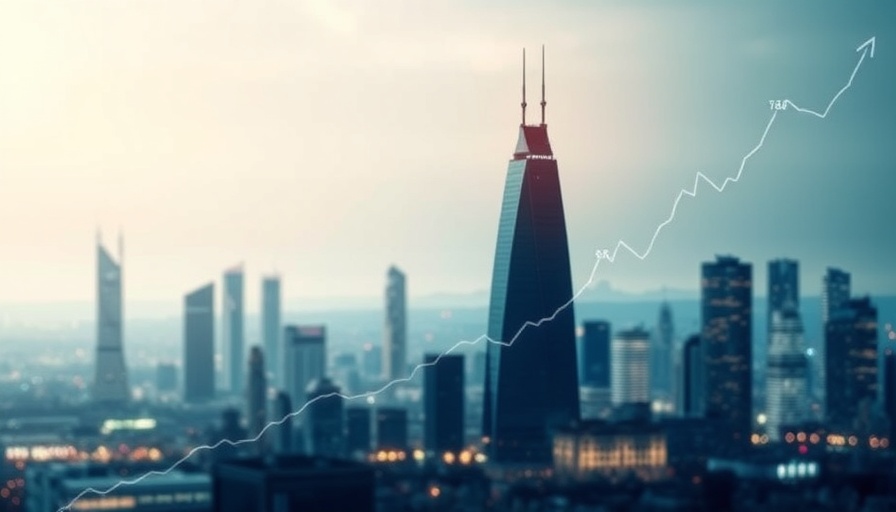 Abstract concept of a hostile bid for Beacon with stock chart and building.