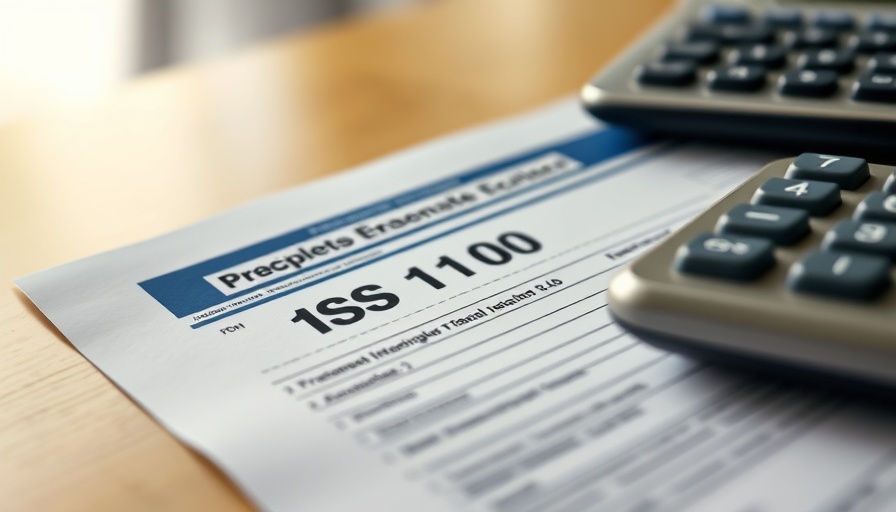 IRS Form 1120 with calculator and text overlay on filing instructions.