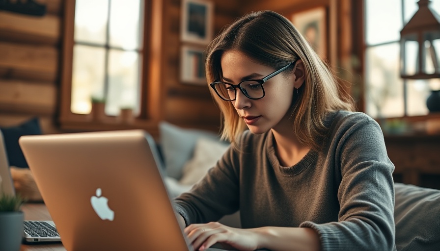 Woman working from home on laptop, exploring business loan options.