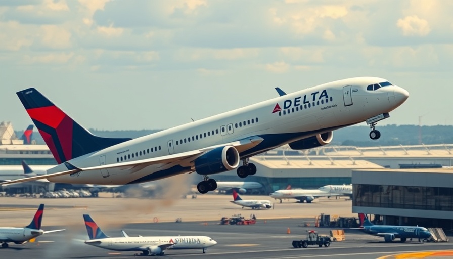 Delta Airlines plane taking off, showcasing 2025 profit outlook.
