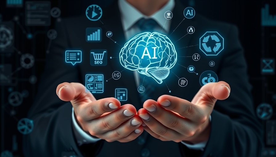 AI technology impact on business with digital icons and professional.