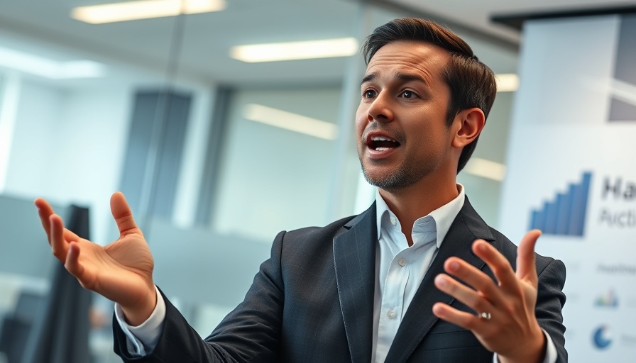 Mature businessman presenting during earnings reporting season.