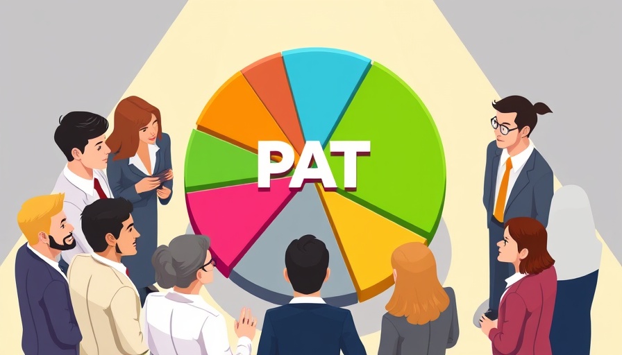 Profit after tax concept illustration with pie chart and business figures.