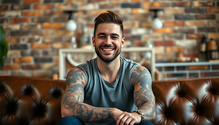 Inclusive hiring second chances featuring a smiling tattooed individual.
