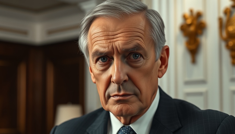 Concerned older male in formal setting discussing foreign aid and public broadcasting cuts.