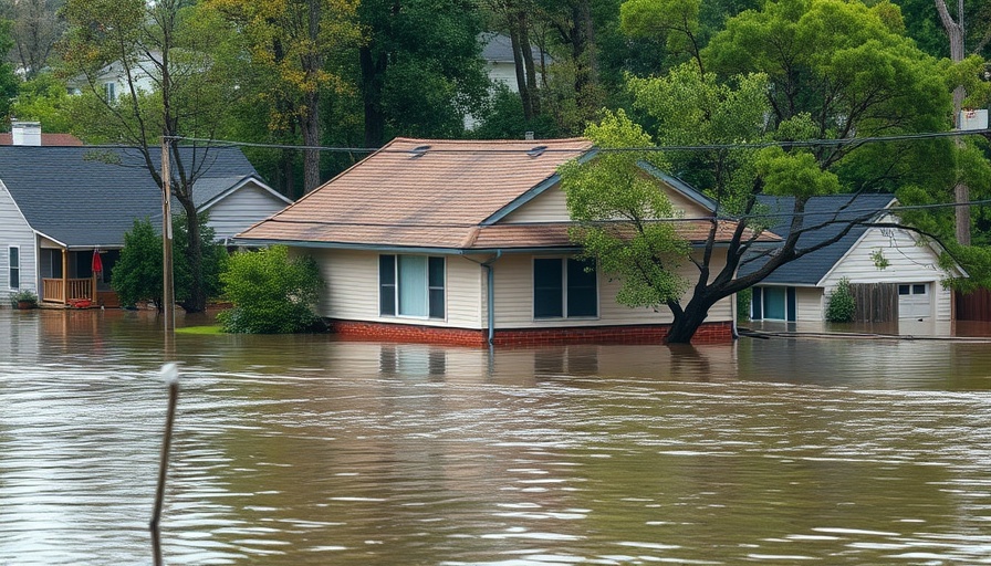 Flooded house indicating disaster preparedness funding needs.