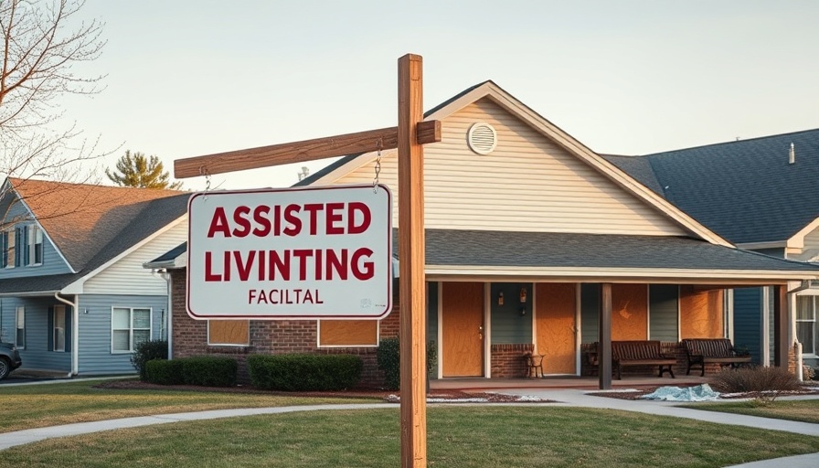 Fall River assisted living facility with damaged sign and boarded windows.