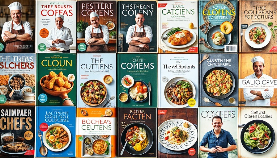 Diverse cookbook covers collage displaying culinary creativity.