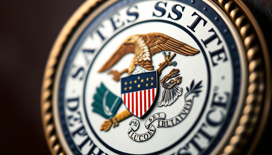 Department of Justice seal representing health care fraud schemes takedown.