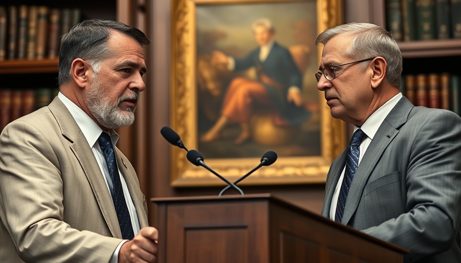 Two men discussing at podium, official setting, NIH grant topic.