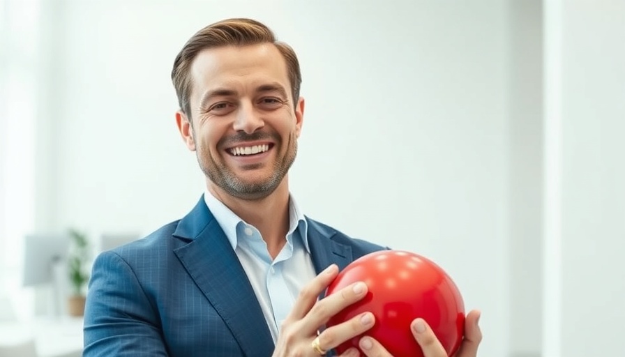 2025 Emmy nominations scene with businessman holding red ball.
