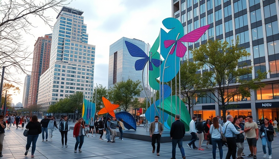 Cambridge public art installation with interacting visitors in an urban park.