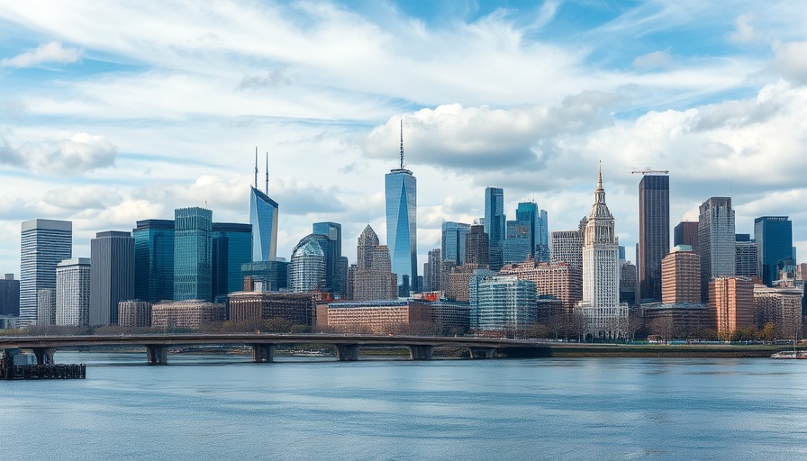 Boston July events featuring city skyline with river.
