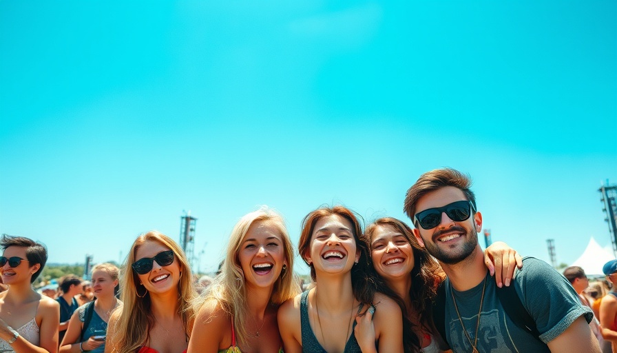 Group of people enjoying Levitate Music Festival, vibrant atmosphere.