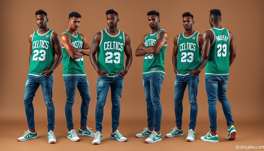 Esther Wallace modeling Celtics merchandise in stylish jersey.