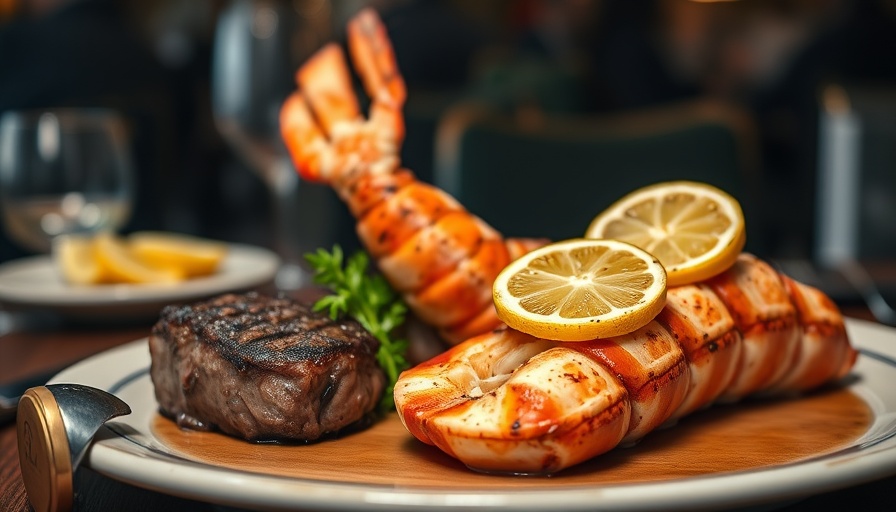 Gourmet steak and lobster dish at a Boston restaurant opening 2025.
