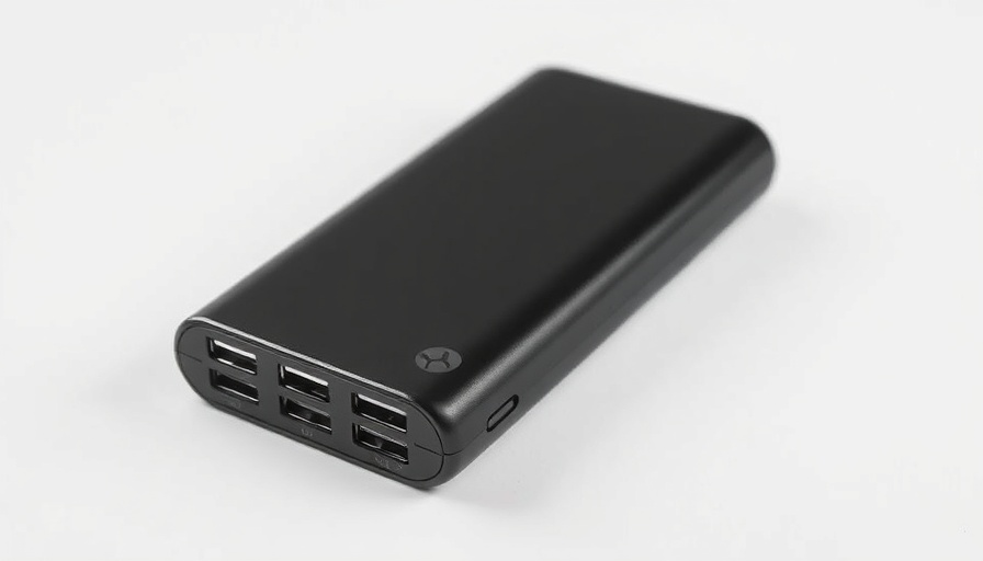 Sleek black power bank with LED indicators on white background, Power Bank Recall 2025.