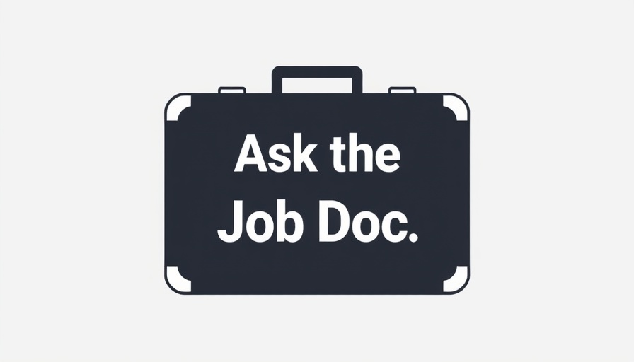 Stylized briefcase illustration with 'Ask the Job Doc' text, related to AI usage in virtual interviews.