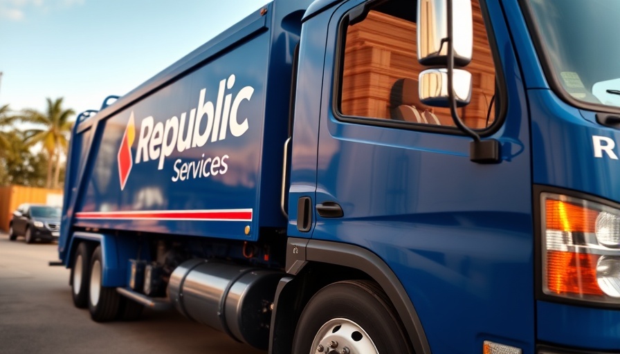 Republic Services truck close-up showing logo.