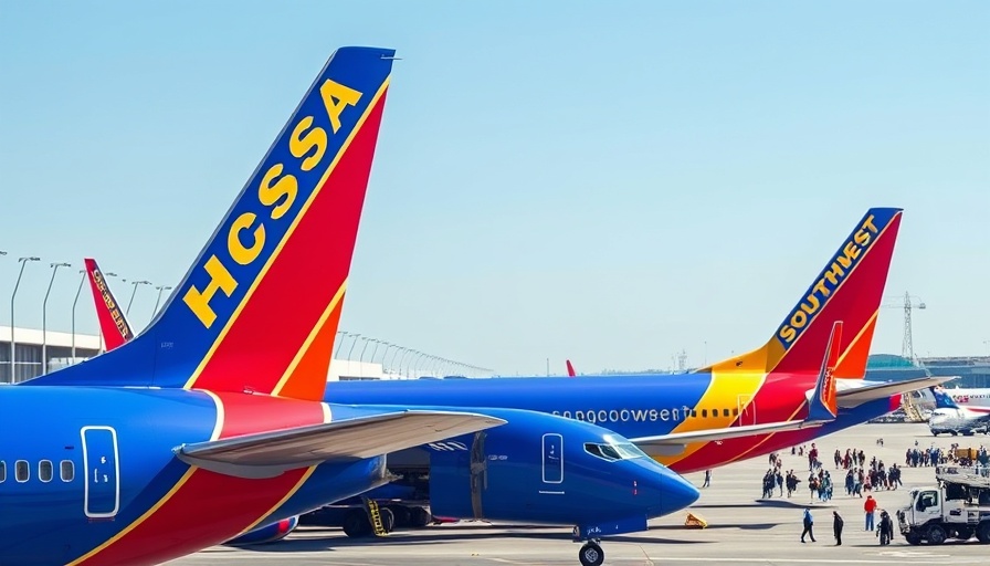 Southwest Airlines planes on tarmac illustrating seating policy.