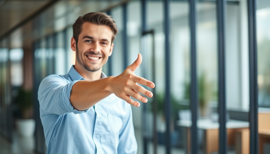 Onboarding Gen Z professional shaking hands in a modern office.