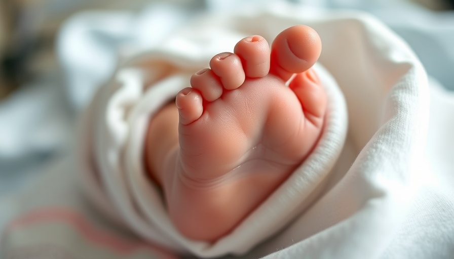 Newborn baby foot wrapped in a hospital blanket, representing U.S. fertility rate.