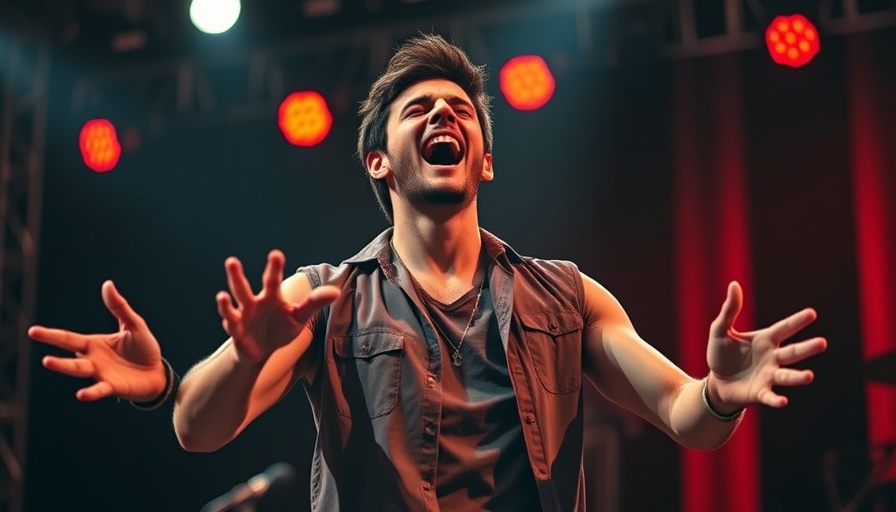 Energetic performer reaching out on stage, Greater Boston news quiz.