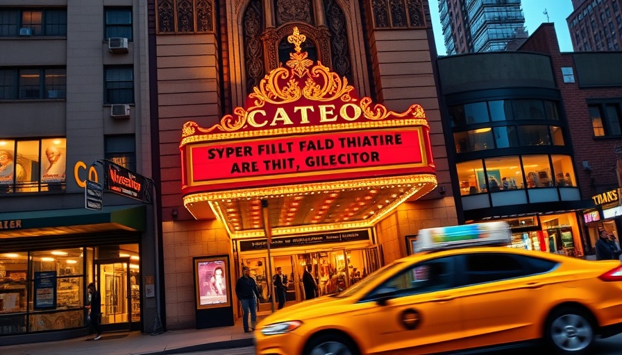 Iconic late show theater with speeding taxi in New York, highlighting late night television trends.