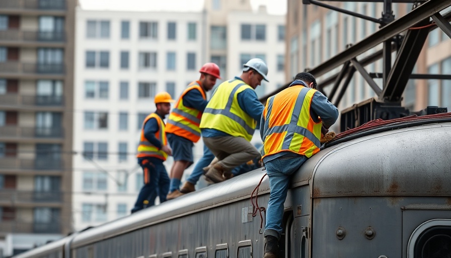 Boston Green Line service disruption maintenance work on train.