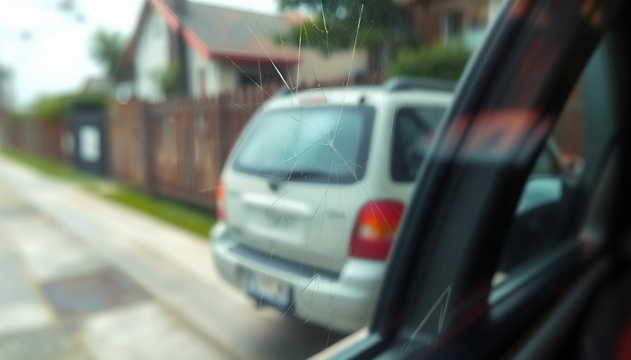Scratched car window in Quincy with vehicle in background, vandalism incident.