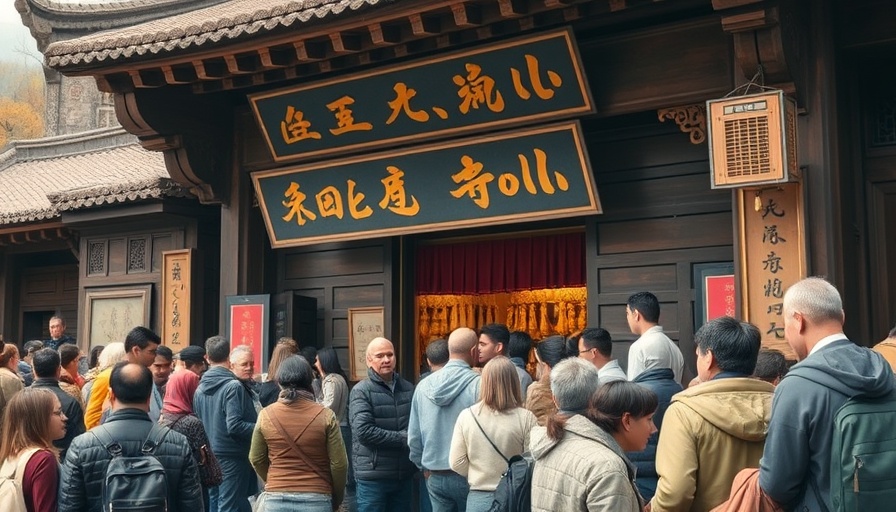 Crowds gather at Laopu Gold storefront amid market decline.