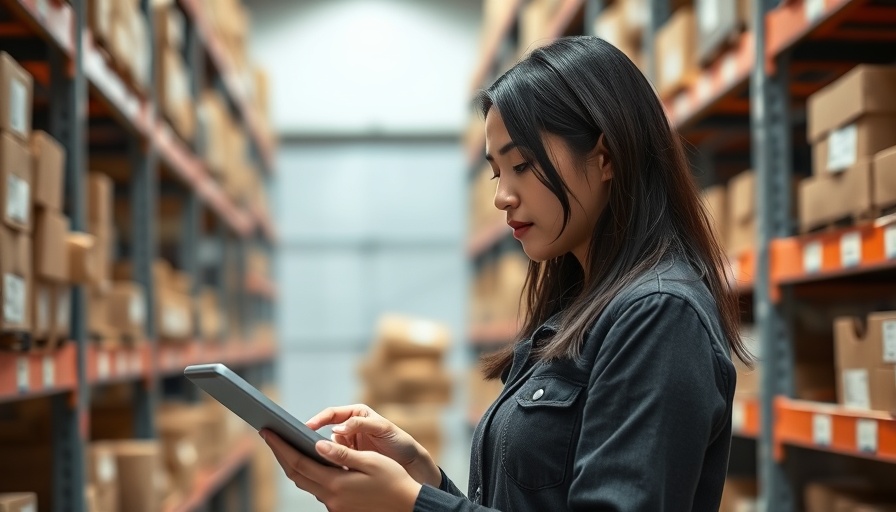 Effective store inventory control by young woman with tablet