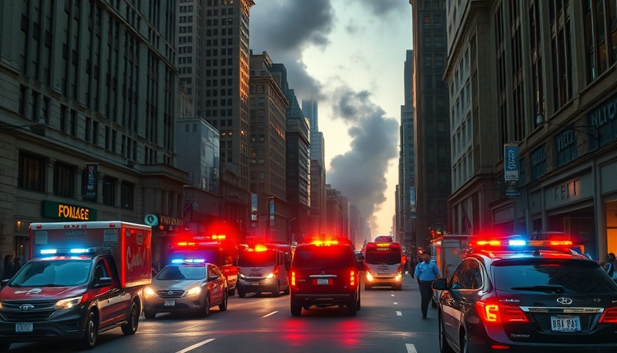 New York City street scene with police during shooting incident.