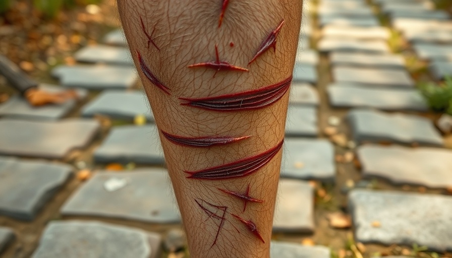 Somerville wildlife encounter: leg with scratches and bandages.